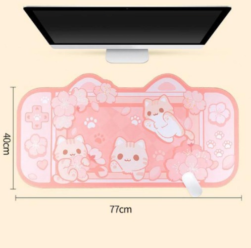 Kawaii Pink Kittens Design Mousepad 