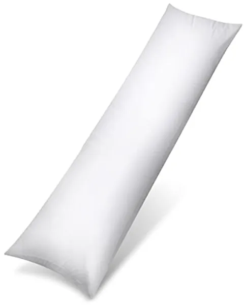 Utopia Bedding Bolster Pillow (Double, 4Ft 6 Inch), Full Body Pillow, Soft Hollowfiber Filling, Long Pregnancy Pillow for Maternity Support and Side Sleeper (White)