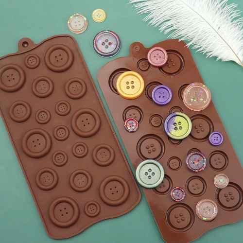 Round Button Silicone Chocolate Fondant Mold Multi-cavity Button Love Baking Biscuits Pastry Cake Decorating Mould Kitchen Tools