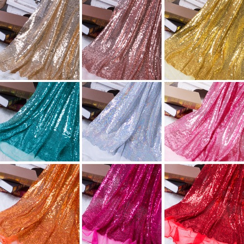 Nuovo 1 pezzo larghezza 1.3m tessuto paillettes scintillante oro rosa argento Glitter tessuto per abiti fase festa matrimonio decorazione - AliExpress 