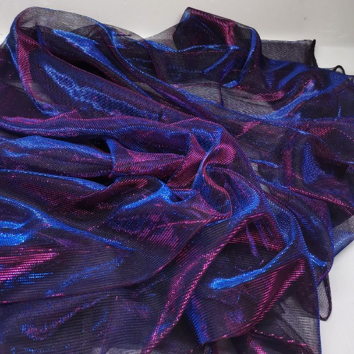 Abito da sera in tessuto metallico lampeggiante Rridescence Mesh Magic Color Wedding Cosplay materiale