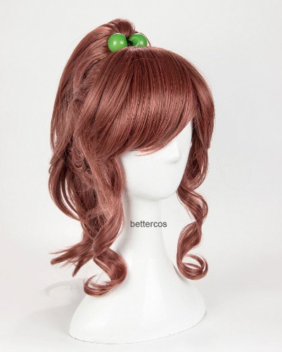 Parrucche Cosplay marinaio giove Kino Makoto parrucca sintetica resistente al calore coda di cavallo marrone corta + cappuccio parrucca + corda per capelli