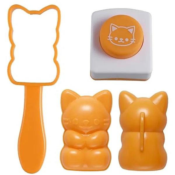 Hemoton Rice Ball Mold Set Cat Shaped Rice Onigiri Ball Making Mold Japanese Rice Sushi Maker Shaper Tool Rice Seaweed Embossing Press for Home