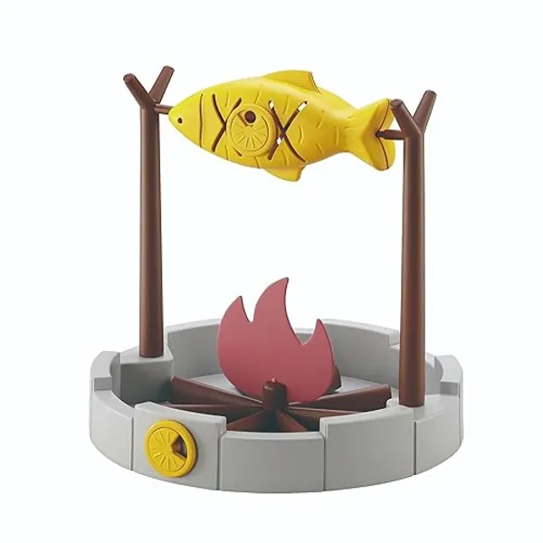 Petpals 11" H Cat Treat-Dispensing,Cat Dry Food Dispenser, Cat Slow Feeding Snack Bowl, Grilled Fish Cat Toy - Small