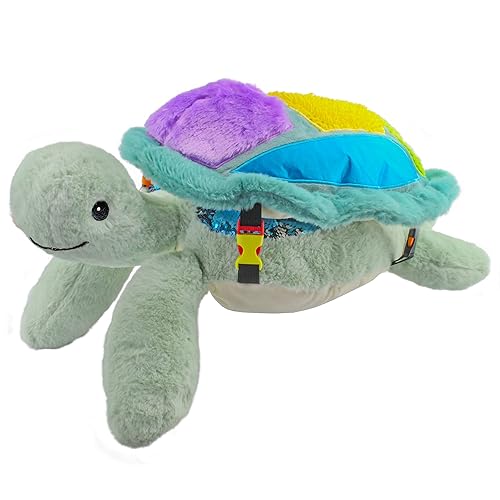 MEAVIA Weighted Sensory Lap Pad Sea Turtle Plush, Stuffed Turtle Toy with Detachable Lap Pillow, FEELix Collection