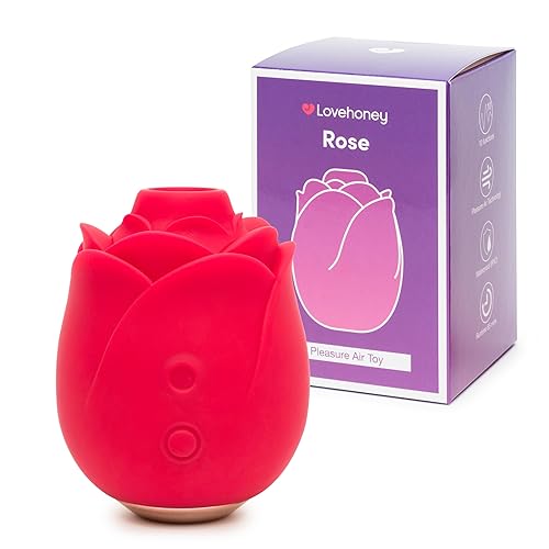 Lovehoney Rose Clitoral Sucking Toy - Clit Stimulator with 6 Suction Speeds - Womens Waterproof Sucker Vibrator - Rechargeable Vibrating Adult Sex Toys Gifts for Women and Couples - Rose Clit Sucker