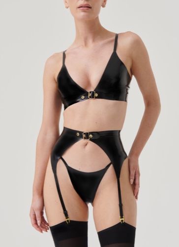 Latex Libertine Lingerie Set | Black / XS