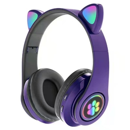 Kitty Wireless Bluetooth Gaming Music Headset Headphones Multiple Colors - Purple