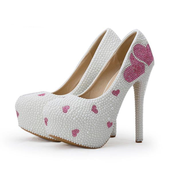 Pearlized Sweetheart Pumps - 8cm heel / 10