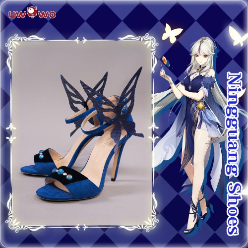 Uwowo Game Genshin Impact Ningguang Latern Rite New Outfit Formal Wear Cosplay Shoes - 40