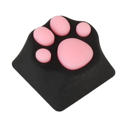figatia Customized ABS Silicone Kitty Paw Cat Paws Pad Keyboard Key Caps - Black Pink
