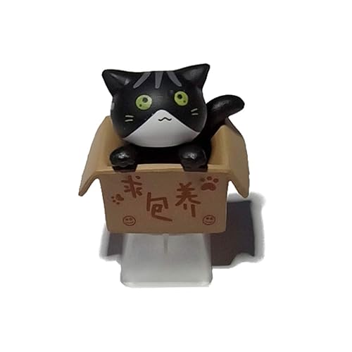 不适用 Backlit Keycaps Mechanical Keyboard Keycaps Cartoon Anime Cat Keycaps Bottom Backlit Keycaps Gift Keyboard KeyCap Cap - Black