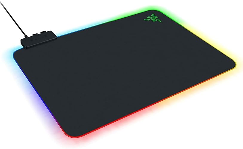 Razer Firefly Hard V2 RGB Gaming Mousepad: Customizable Chroma Lighting - Built-in Cable Management - Balanced Control & Speed - Non-Slip Rubber Base - 10.8L x 14W inches - Hard