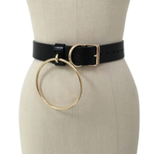 O-Ring Belt in Black & Gold