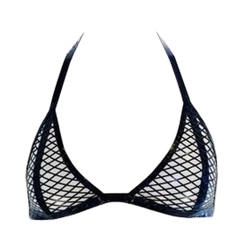 Latex Fishnet Bikini Top