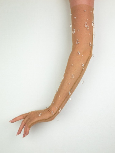Crystal Opera Gloves in N*de
