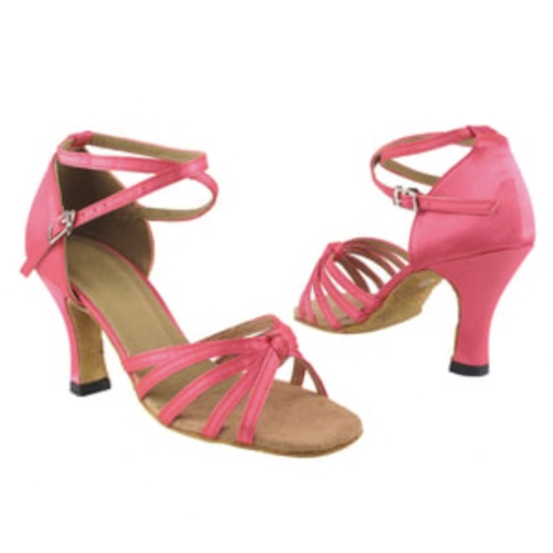 Satin Ballroom Heels for Burlesque in Pink