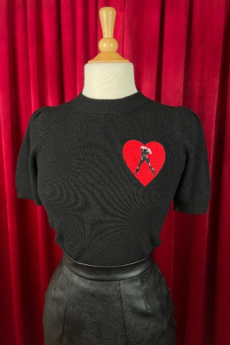 Heart Sweater in Black