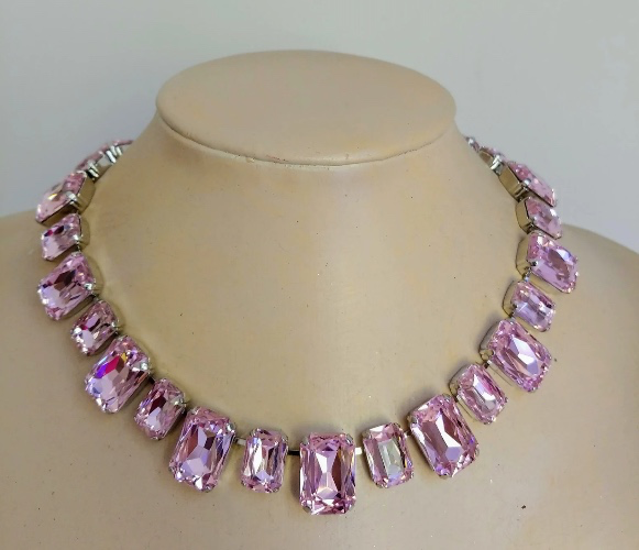 Austrian Crystal Necklace in Pink