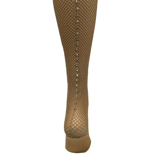 Rhinestone Fishnet Tights in Carmel