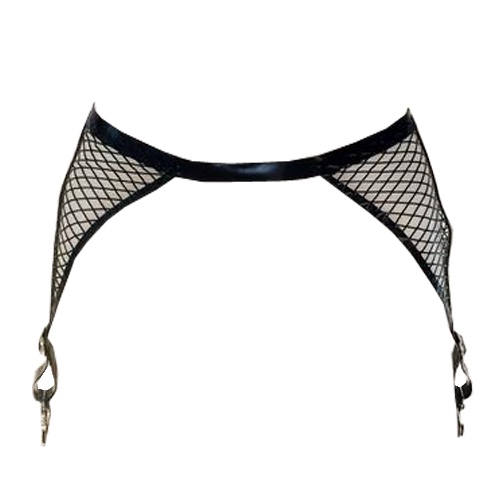 Latex Fishnet Garter Belt