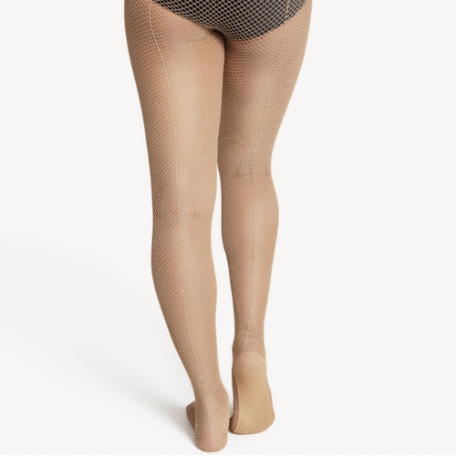 Fishnet Tights with Seams in N*de
