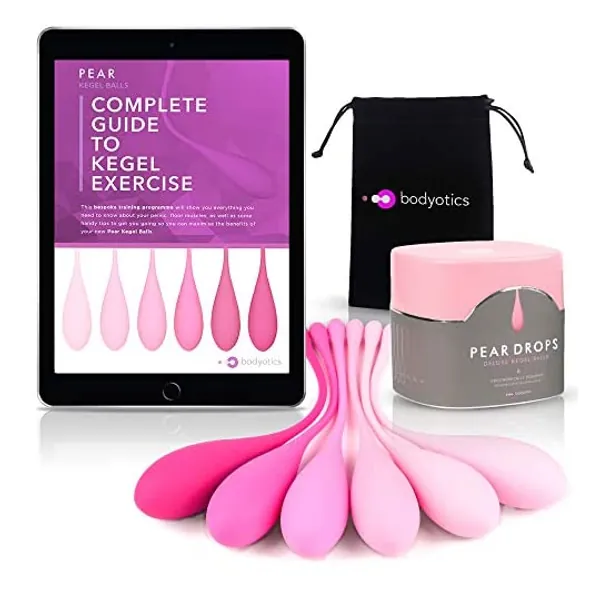 Deluxe Kegel Weighted Exercise Balls - Pelvic Floor Tightening  Strengthen Bladder Control – Prevent Prolapse – Set of 6 for Beginners to Advanced with Free E-Book