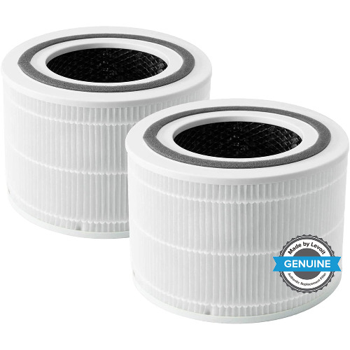LEVOIT Core 300 Air Purifier Replacement Filter, 3-in-1 True HEPA, High-Efficiency Activated Carbon, Core300-RF, White, 2 Count (Pack of 1) - 2 Pack