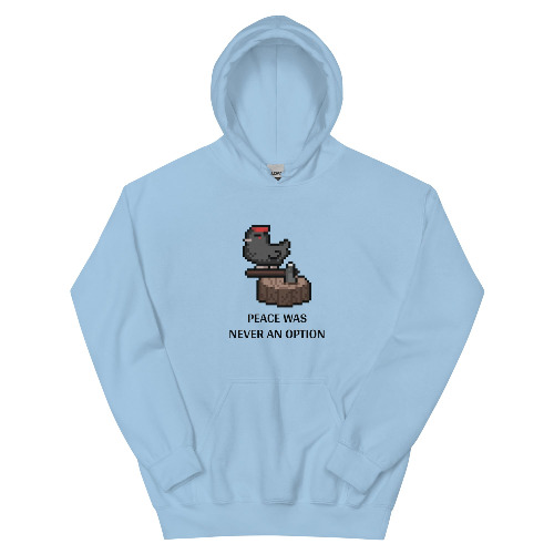 Peace Was Never an Option | Unisex Hoodie | Stardew Valley - Light Blue / 2XL