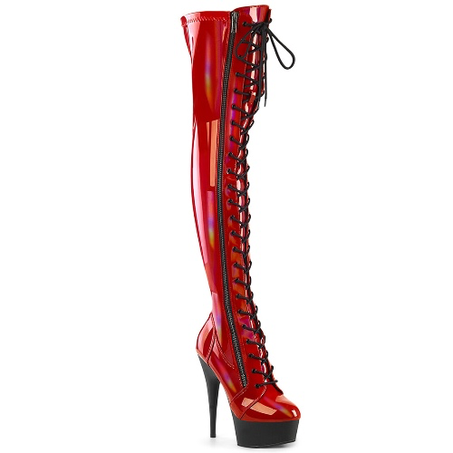 Pleaser Overknees DELIGHT-3029 Rot