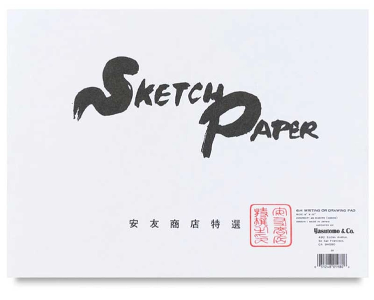 Yasutomo Hosho 9" x 12" Rice Paper Sketch Pad - 48 Sheets [6H]