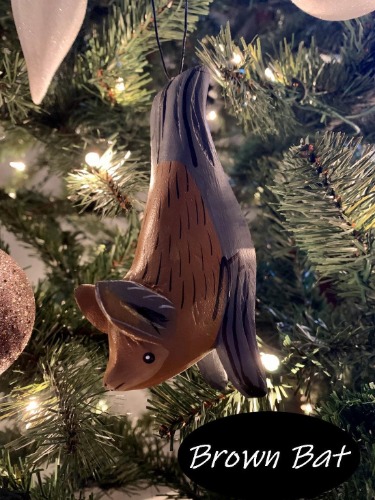 Balsa Wood Bat Ornaments | Brown Bat