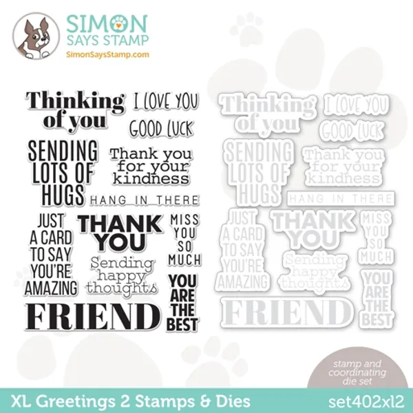 Simon Says Stamps and Dies XL GREETINGS 2 set402xl2