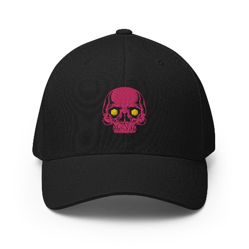 Polyhedral DnD Skull Structured Twill Cap - Black / L/XL