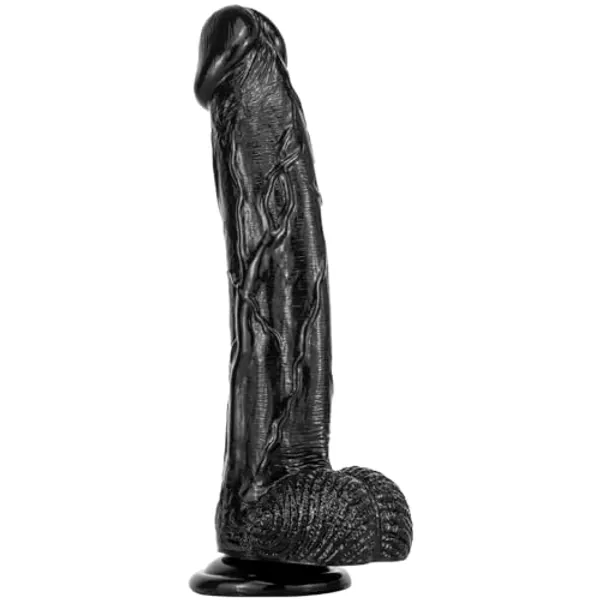 13 inch Dildo, Huge Realistic Dildos Sex Toy with Strong Suction Cup, Black Anal Dildo for Men G spot Stimulator with Curved Shaft and Balls