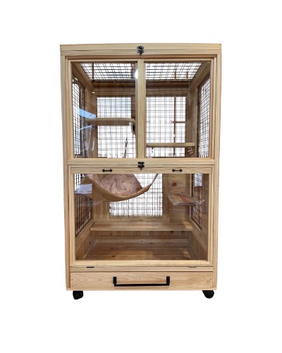 New Cage for Poko (My ferret) 木製ケージ　ウサギ小屋　ネコの家　ペット小屋　サークル　動物　フェレット　チンチラ