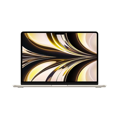Apple MacBook Air Portable avec Puce M2 : écran Liquid Retina de 13,6 Pouces, 16 Go de RAM, 256 Go de Stockage SSD, Clavier rétroéclairé, caméra FaceTime HD 1080p ; Lumière stellaire - Lumière stellaire - 16 Go Mémoire unifiée - SSD de 256 Go