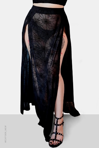 Spider web Mesh M-Line Skirt | M