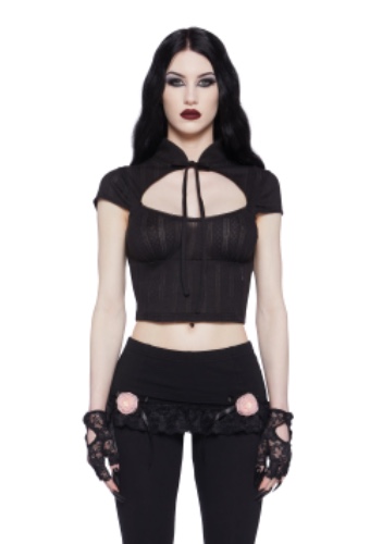 To The Grave Crop Top | BLACK / Small