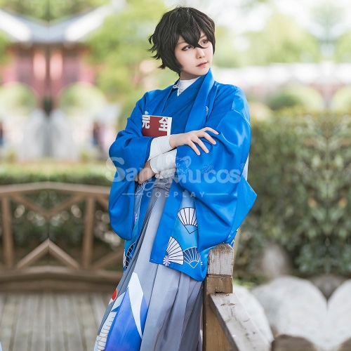 Anime Bungo Stray Dogs Cosplay Dazai Osamu Kimono Style Cosplay Costume - XL
