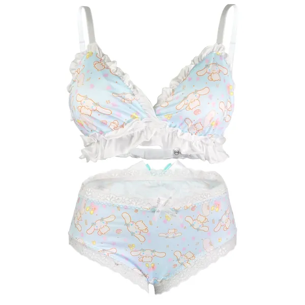 paloli Women Cute Lingerie Set Sweet Strawberry Bikini Wirless Bra and Panty - 100% Cotton - Alpaca