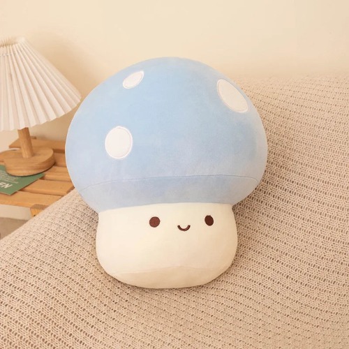 Colorful Cozy Pastel Mushroom Plushie Toy - blue / 10cm