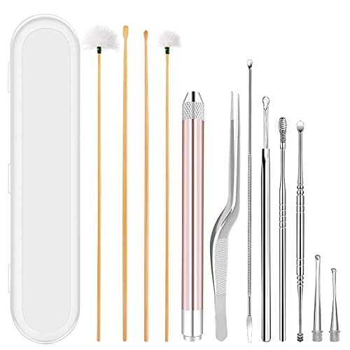 DUOUPA Ohrenreiniger, 12 set Edelstahl Ohrreiniger , Ohrlöffel Ohrenpflege mit Aufbewahrungskiste