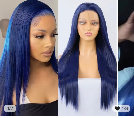Dark blue lace front