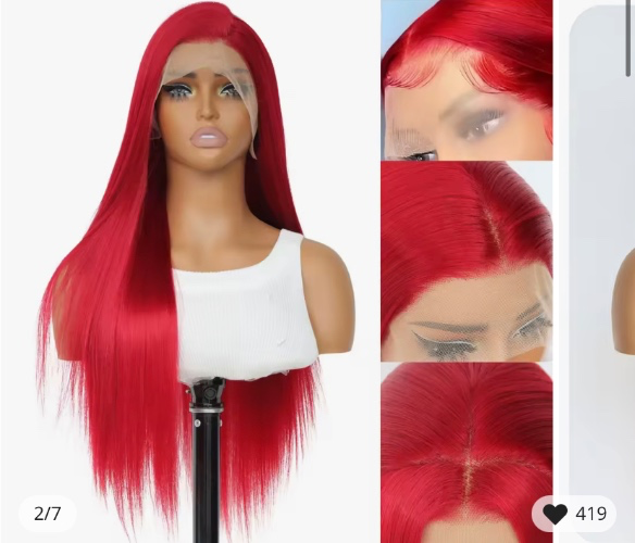 Red lace front wig