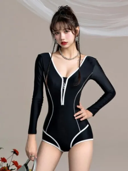 one piece swimsuit black