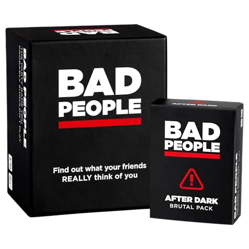 BAD PEOPLE Party Game + After Dark Expansion Set - Hilarious Card Game for Fun Parties and Board Games Night with Your Group - Find Out What Your Friends Really Think of You