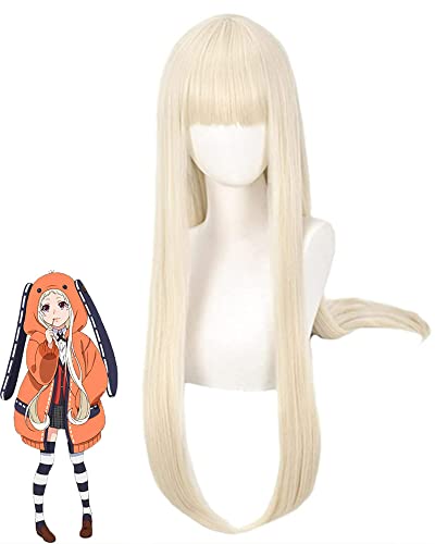 LeMarnia Cream Blonde Long Straight Bangs Wig for Girls Halloween Costume Party Wigs - Blonde