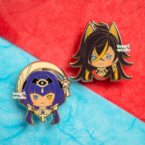 Genshin Impact Sumeru Dehya & Candace Hard Enamel Pin - Set of Both / [A Grade] / Locking Clasps