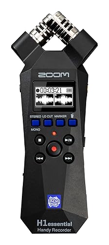 Zoom H1essential Stereo Handy Recorder (2024 Model, Essential Series) with 32-Bit Float, Accessibility, X/Y Microphones, USB Microphone, Portable, for Musicians, Podcasters, Filmmakers - H1e Only